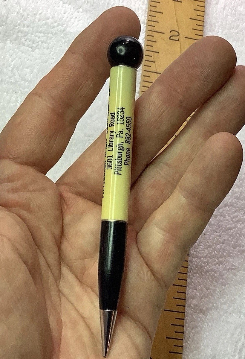 Vintage RITEPOINT Mechanical Pencil Pittsburgh Advertising 8 Ball On Top Pool
