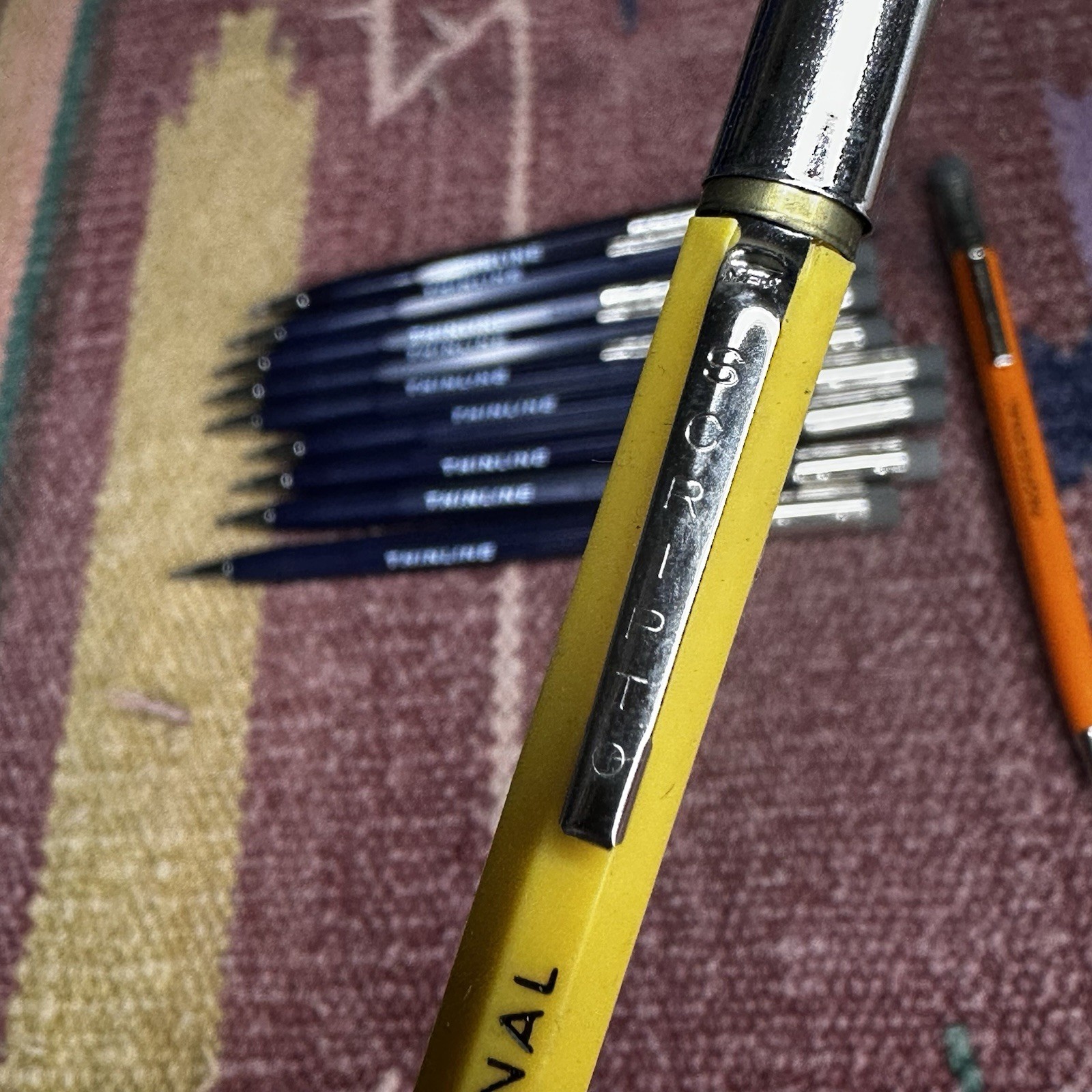 Scripto 60’s mechanical pencils Lot Of 11 Blue Orange Yellow Rare VTG Pencils