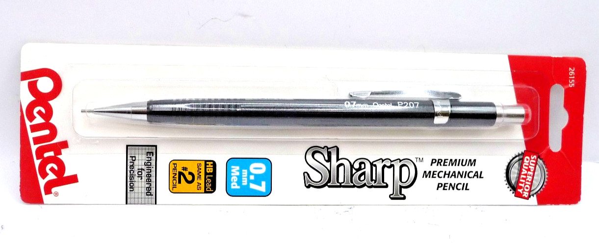 Pentel Metallic Gray 0.7 mm Pencil-new on card