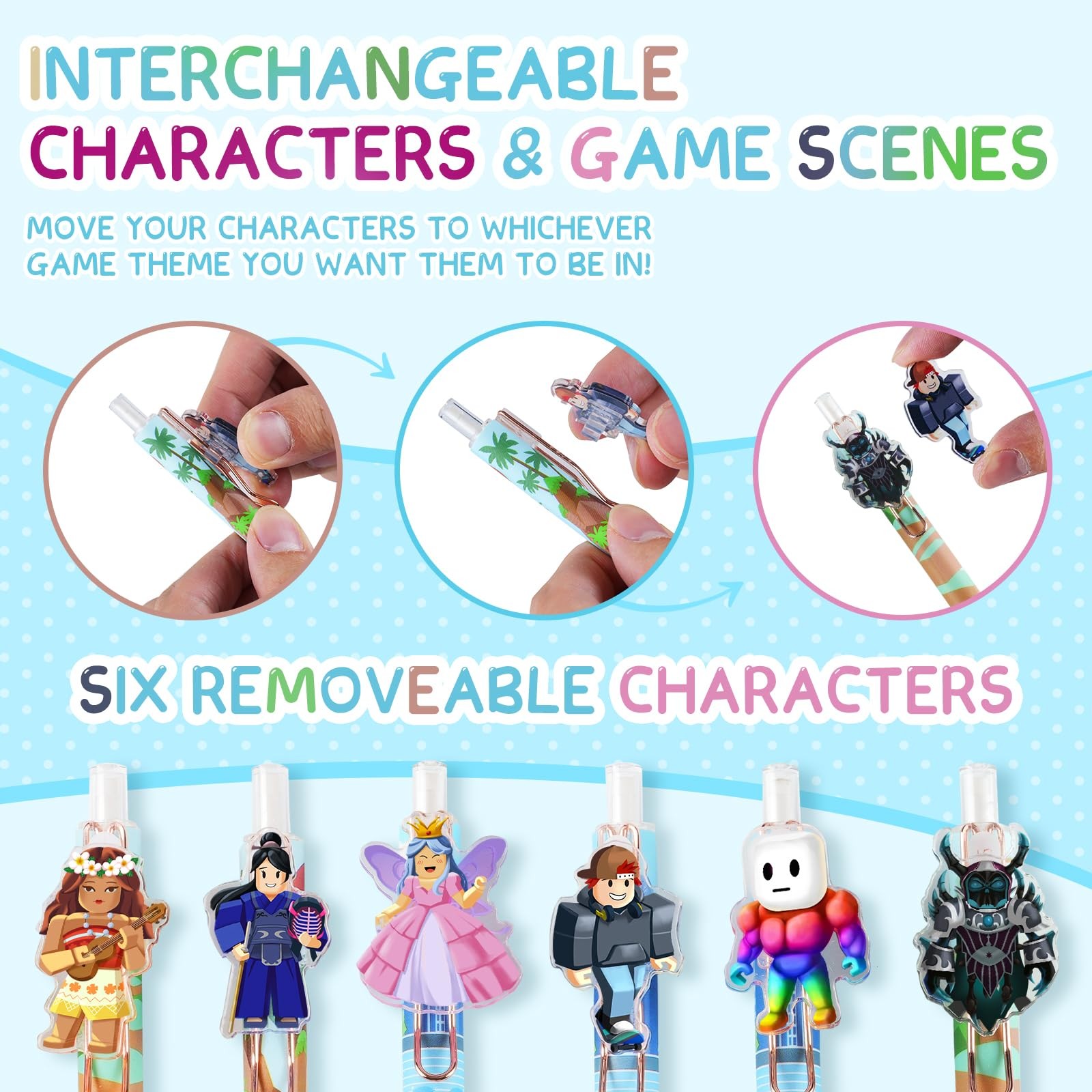 12pcs Mechanical Pencils 0.5mm, Removable Characters btw Scenes, Unique DIY D…