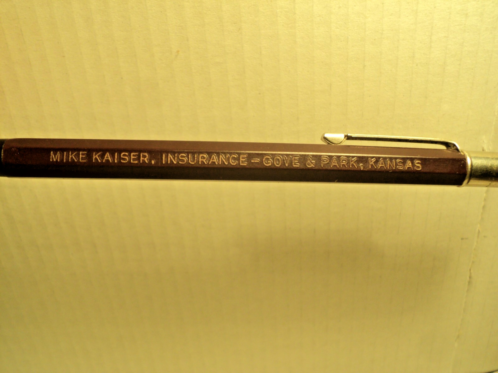 Vintage Autopoint Mechanical Pencil Mike Kaiser Insurance Gove & Park Kansas