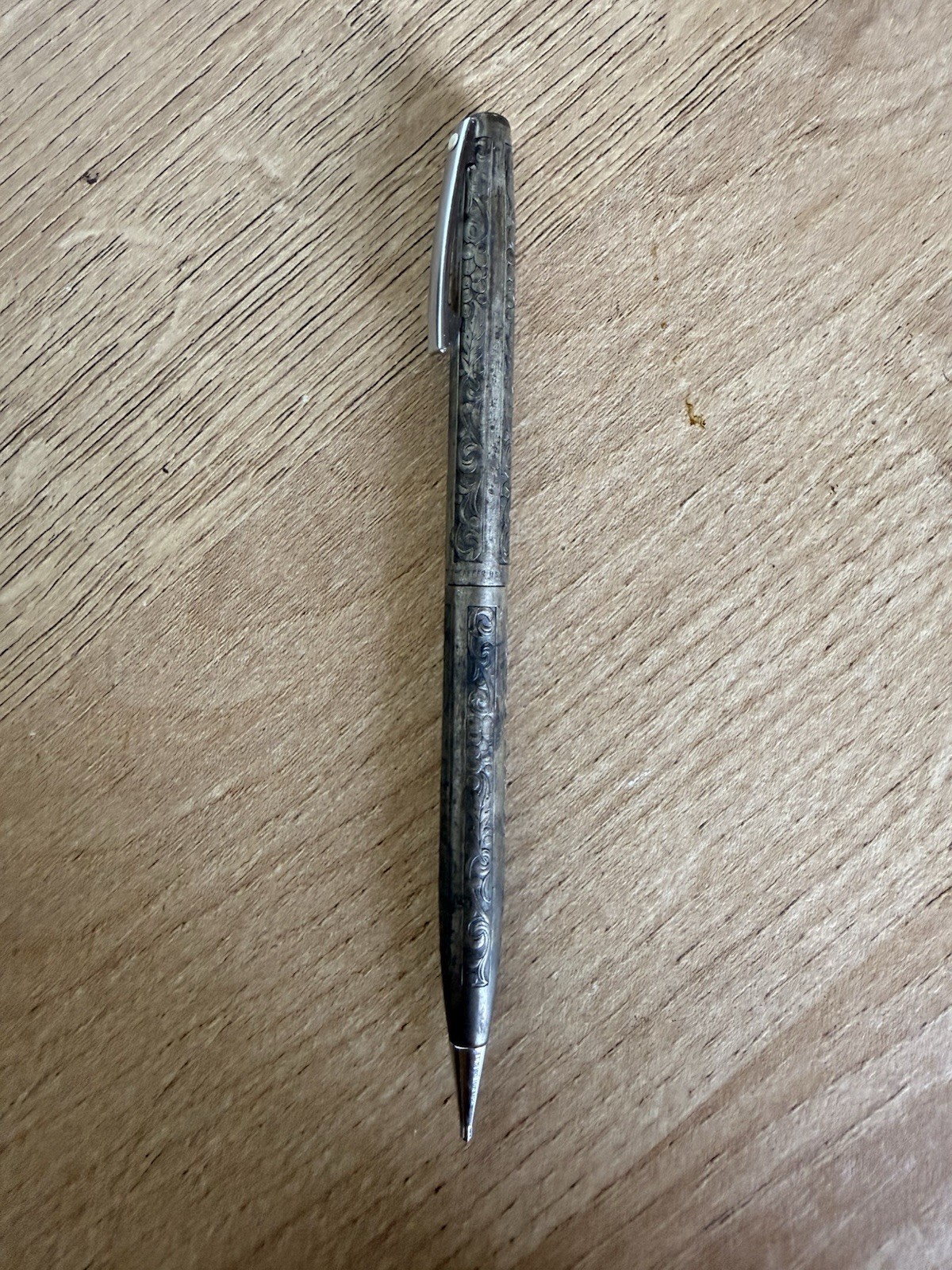 Scheaffer Sterling Silver Mechanical Pencil 5″L Grapevine Pattern Vintage USA