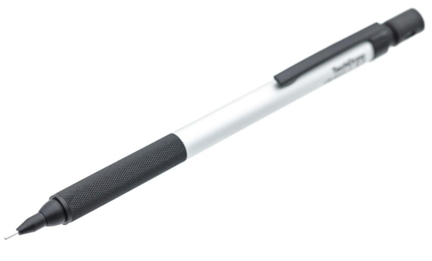 Drafting Pencil Luddite Tech Draw 2 Knock Type Mechanical Pencil BLACK & SILVER