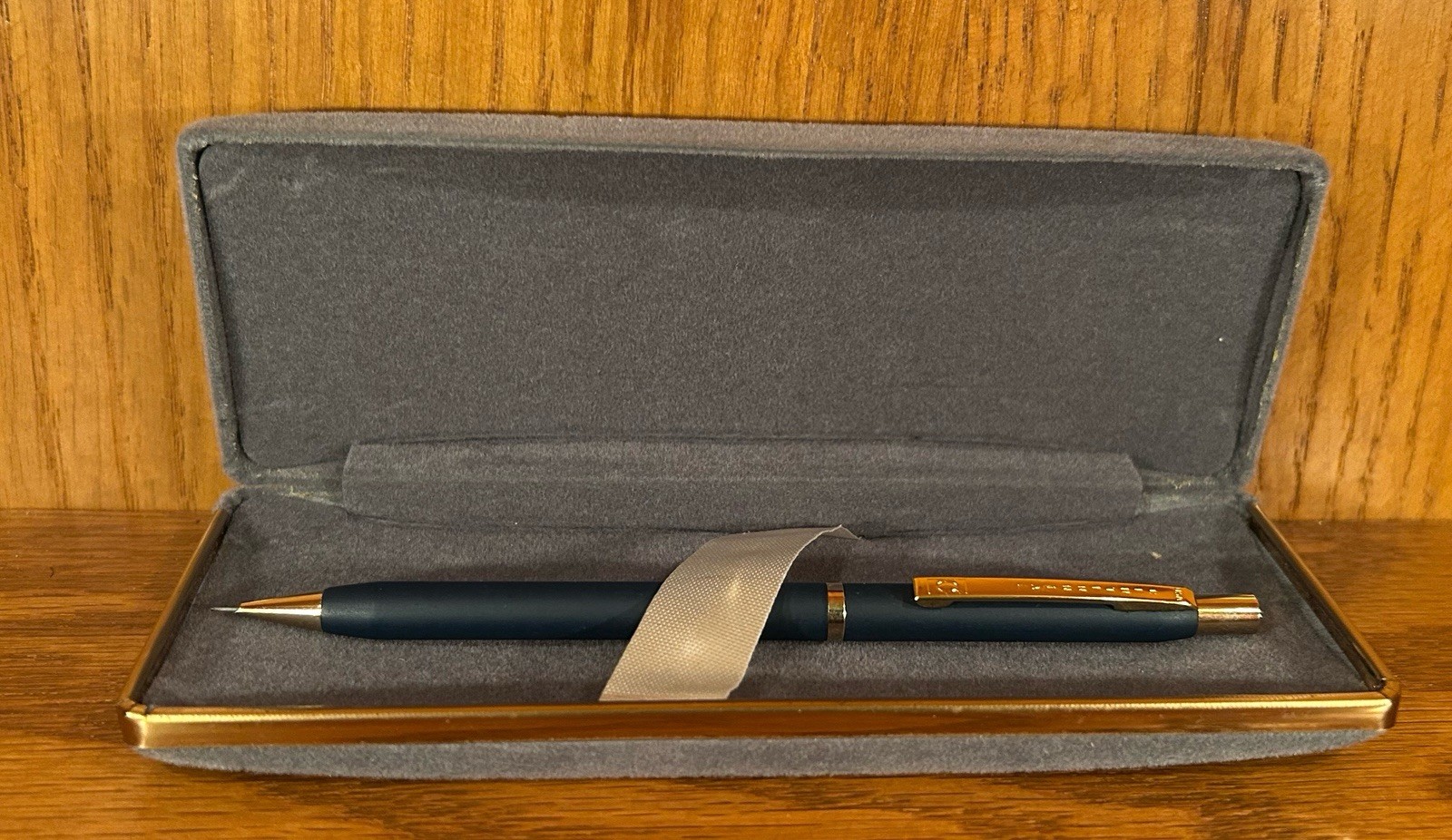 Vintage Centennial Mechanical Pencil Blue & Gold Tone w/ Case & Papers