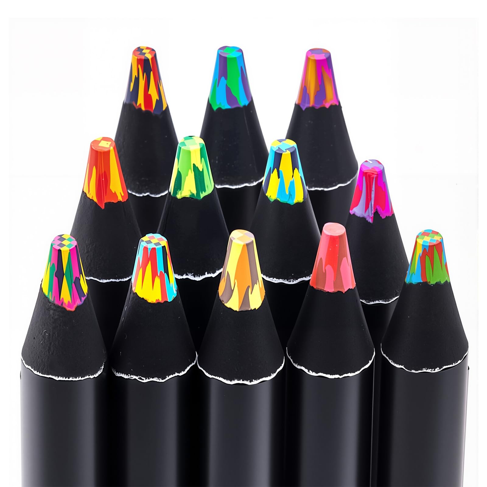 Karuamodomi 12 Rainbow Colored Pencils 1 Count (Pack of 1), Multicolor