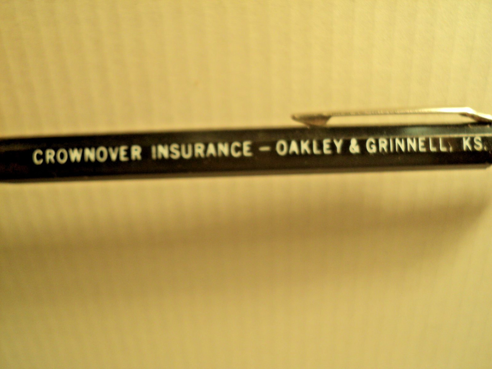 Vintage Autopoint Mechanical Pencil Crownover Insurance Oakley & Grinnell KS