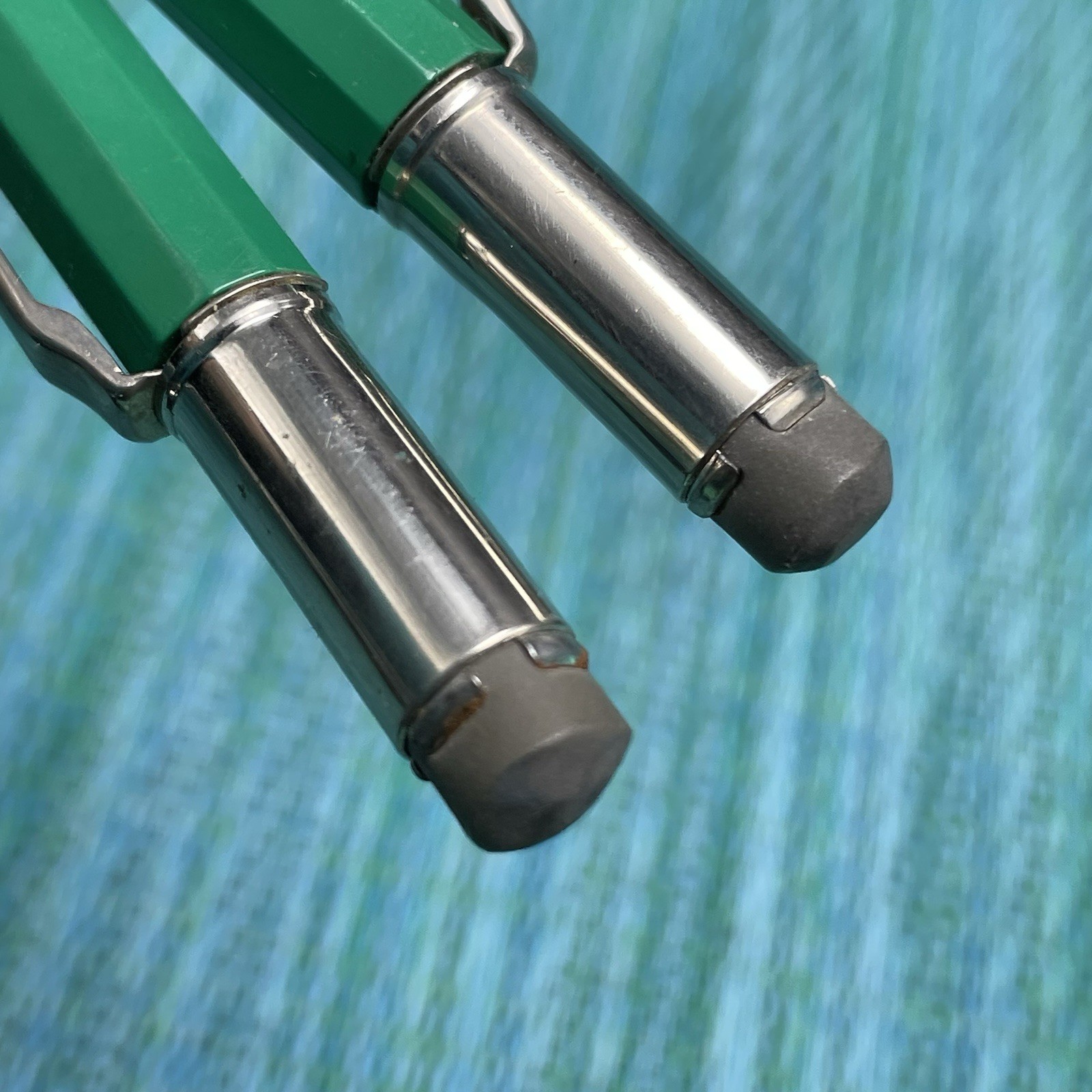 2 Autopoint Mechanical Pencils Teal Green Vintage USA