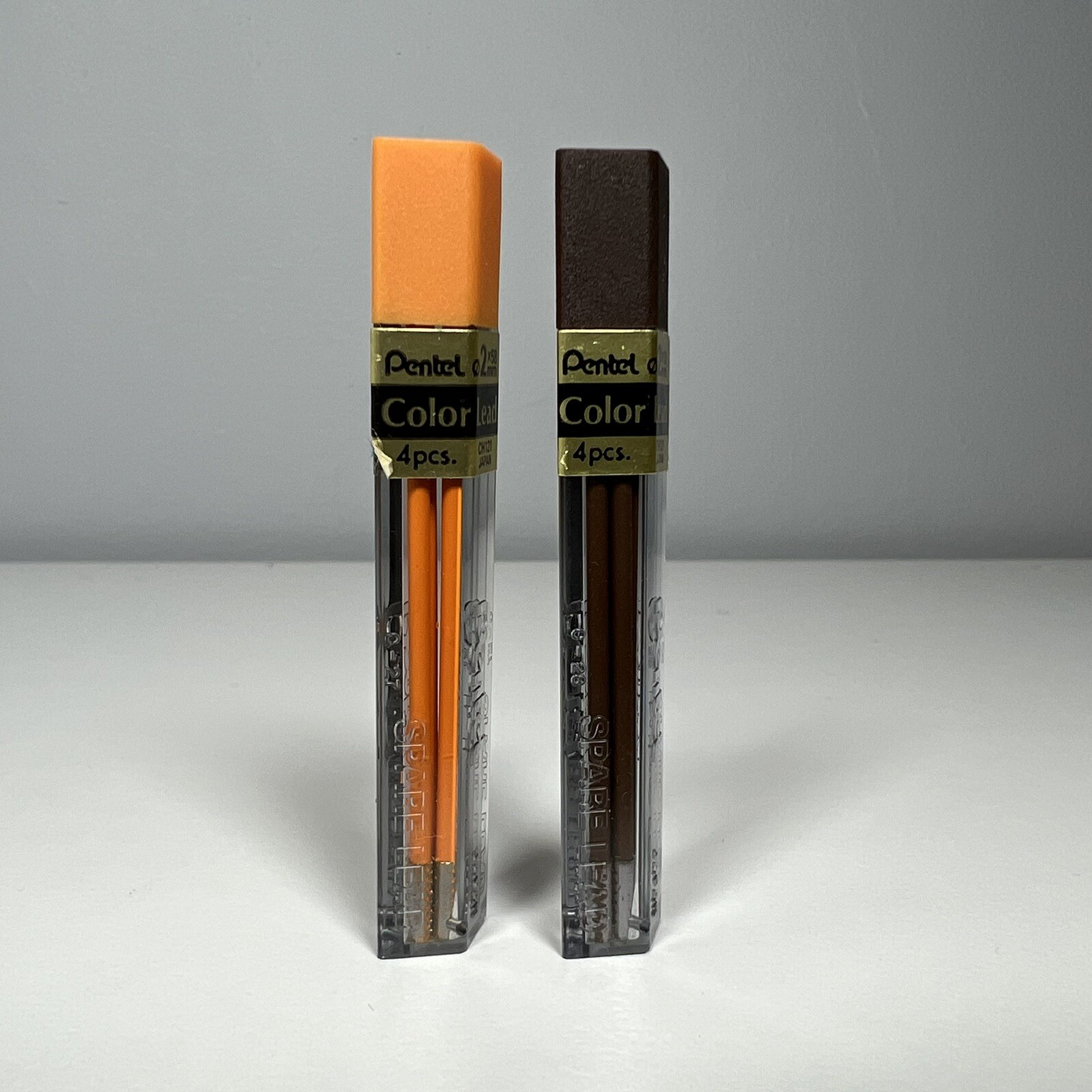 Vintage Pentel Brown & Orange Color Leads 2x58mm CH121 Japan New