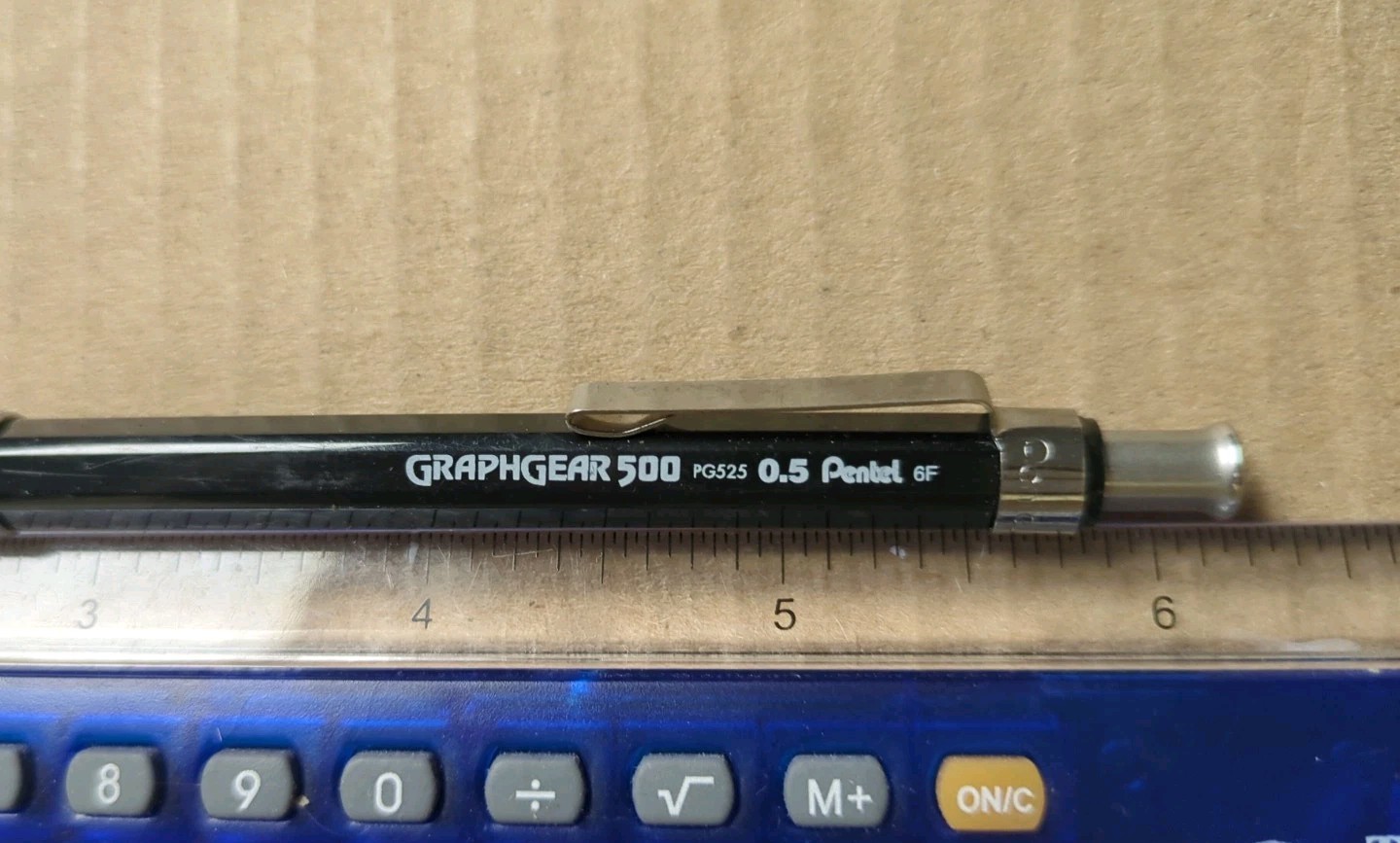 Pentel GraphGear 500 Mechanical Pencil 0.5mm Metallic Grip HB Lead Holder Used