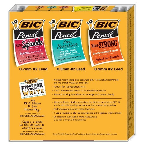 BIC Mechanical #2 Pencil Variety Pack 60ct: School Supplies, 0.7mm, 0.5mm
