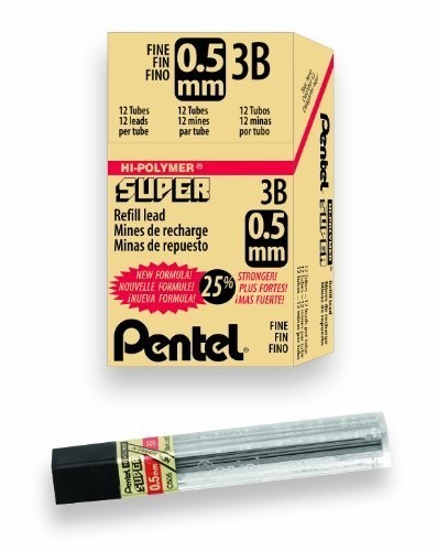 0.5mm Fine 3B Lead Refill – 144 Pieces Super Hi-Polymer Pencil Leads for Writing