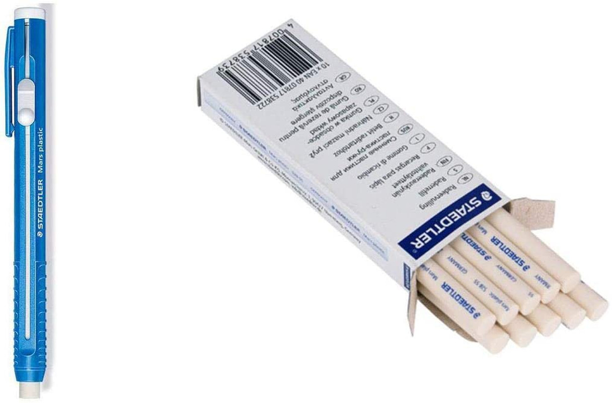 Stick Eraser Holder and Eraser Refills(Pack of 10) Set