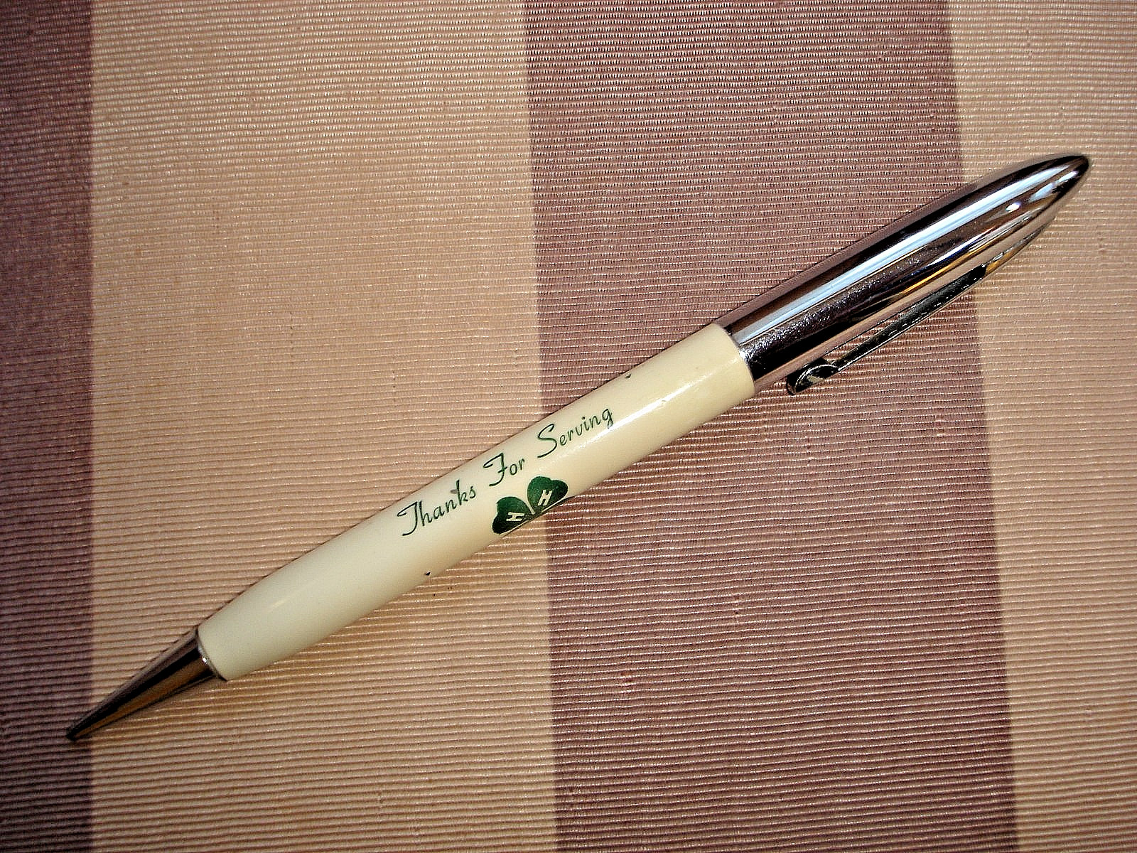 Vintage 4-H “THANKS FOR SERVING” Mercer County (Ohio) White Mechanical Pencil