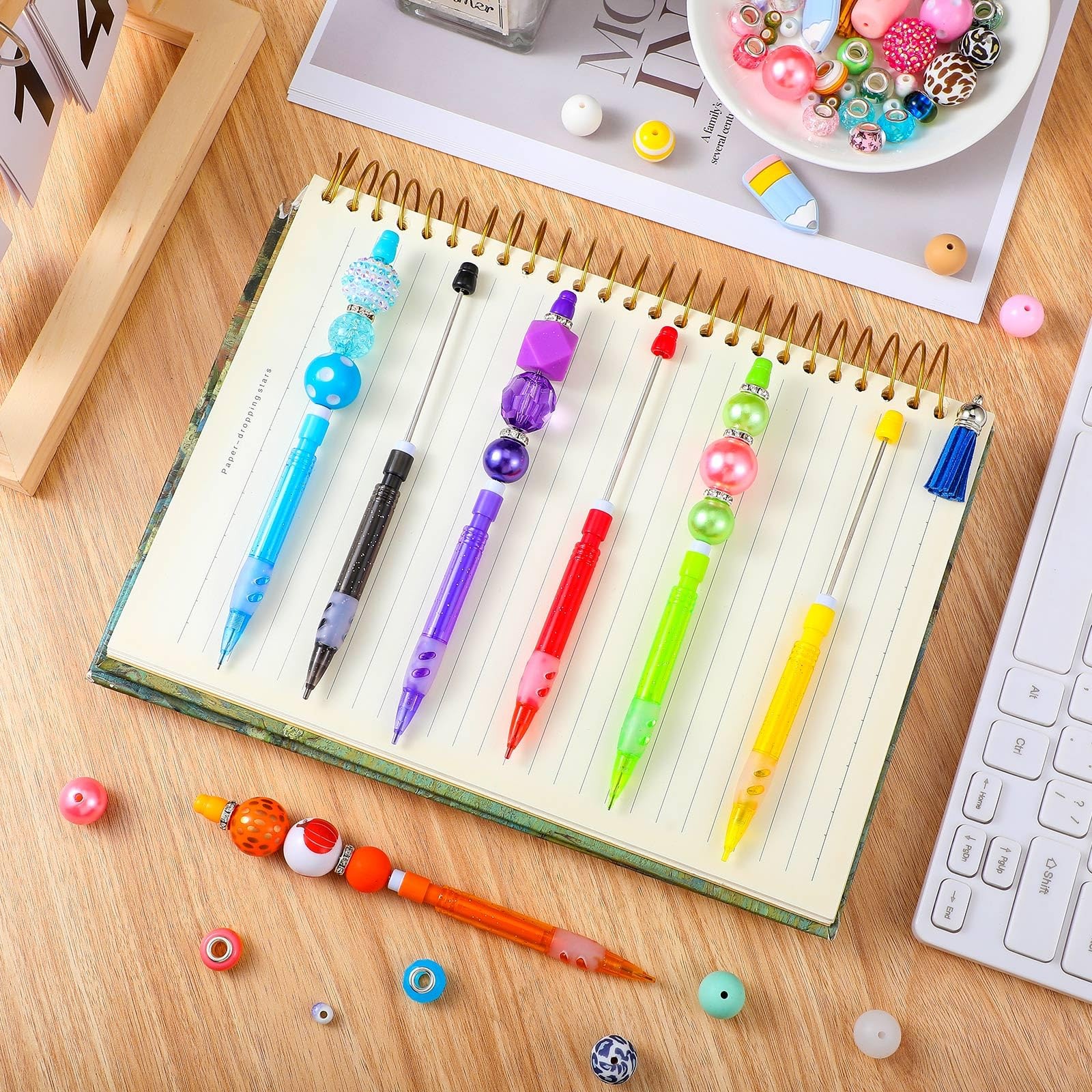 32 Pcs Beadable Mechanical Pencil Back to Pens Mini Drawing Beadable Pencil P…
