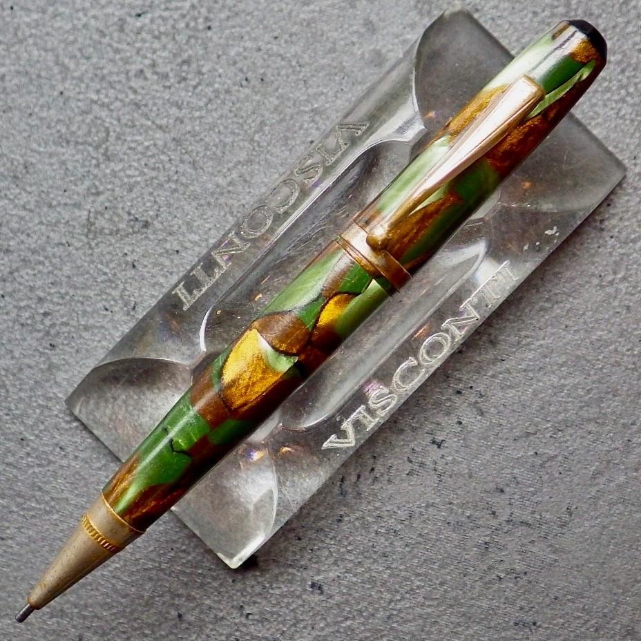 FREE US Ship•Serviced•PETER PAN Mech Pencil•Moss Agate•GT•Twist•1.18mm•Eraser