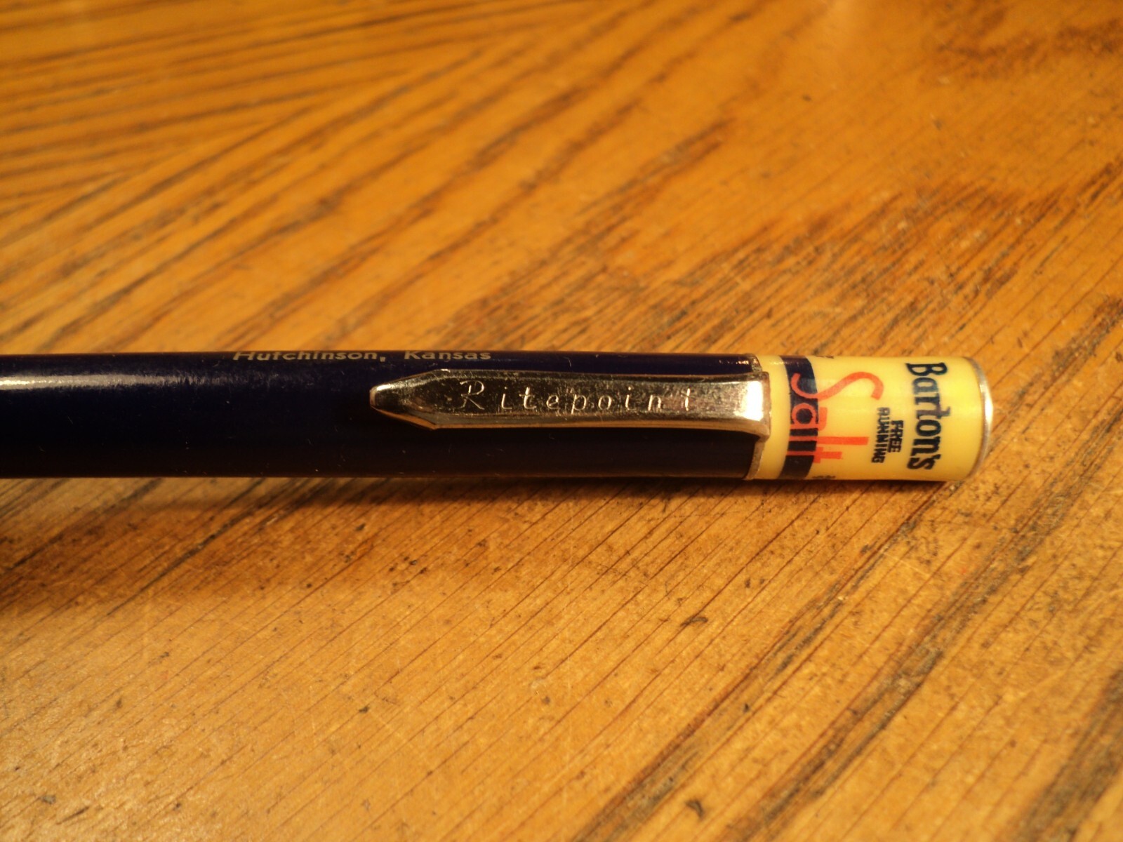 Vintage Ritepoint Mechanical Pencil Barton Salt Company 5-5/16″ Long Can Top