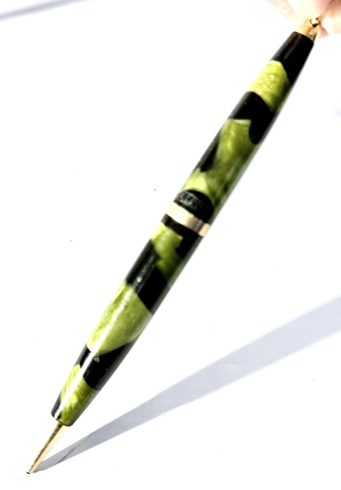 Vintage 1930’s Sheaffer Balance Ring Top Mechanical Pencil Blk/Grn Celluloid
