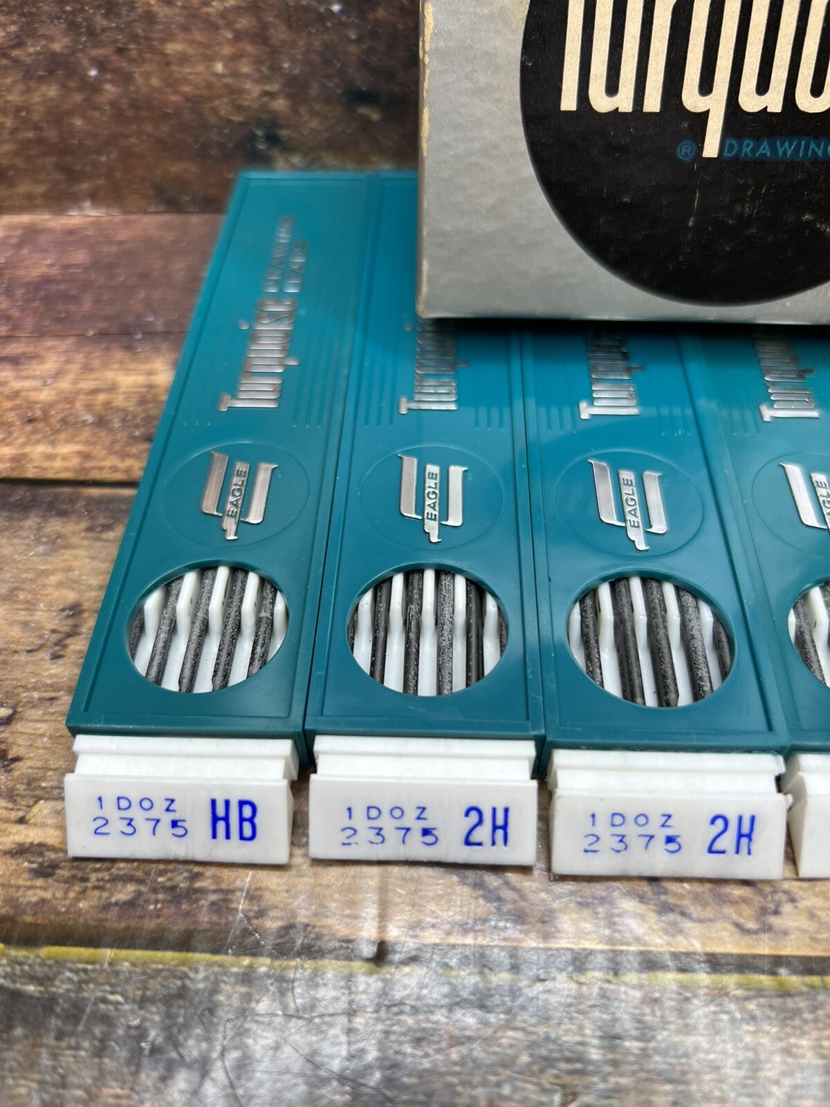 Vintage Eagle Turquoise Half Gross Drawing Leads Refill 2375 – 2H In Box 6pack