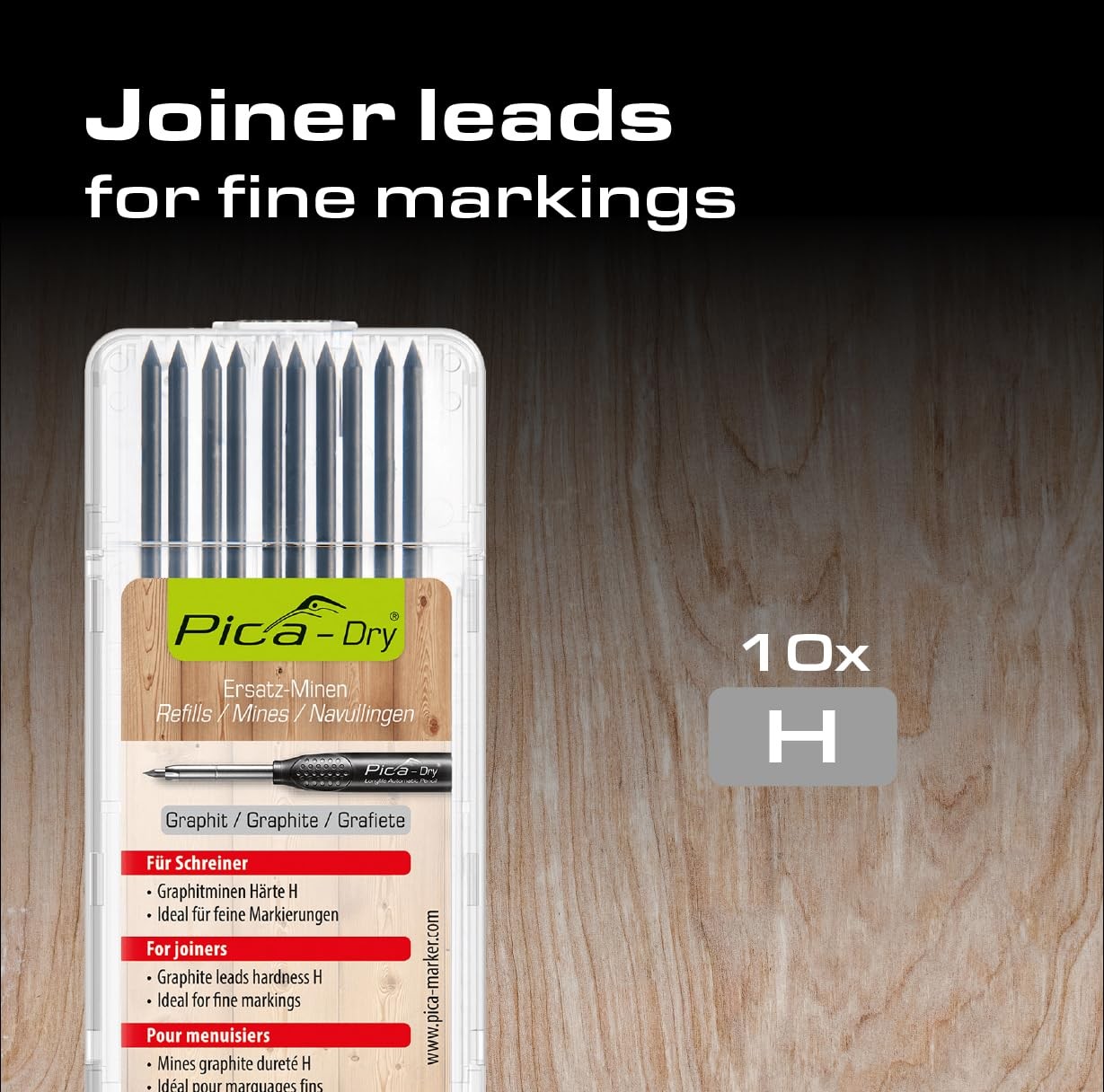 Dry Pack Of 10 Graphite H Leads With Blister Pack Marker Replacement Cores