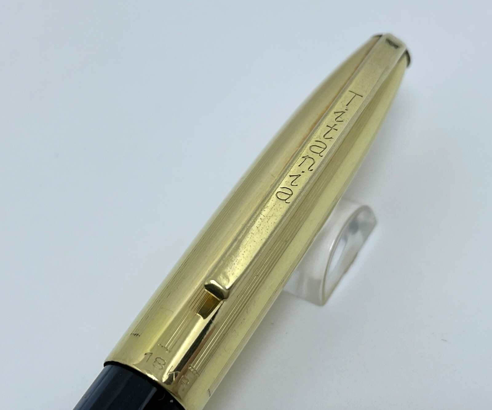 Antique Titania Gold Filled Cap Blue Celluloid Mechanical Pencil – 1950’s Italy