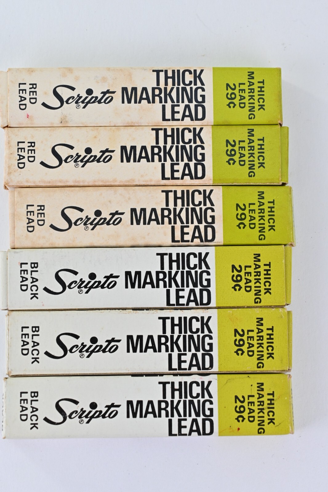 6 Vintage 4pk Scripto Thick Marking Leads No. G920 Red / Black
