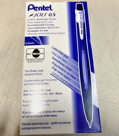 NEW Pentel Jolt 12-Pack .5mm Automatic Mechanical Pencils BLUE Grip shake japan
