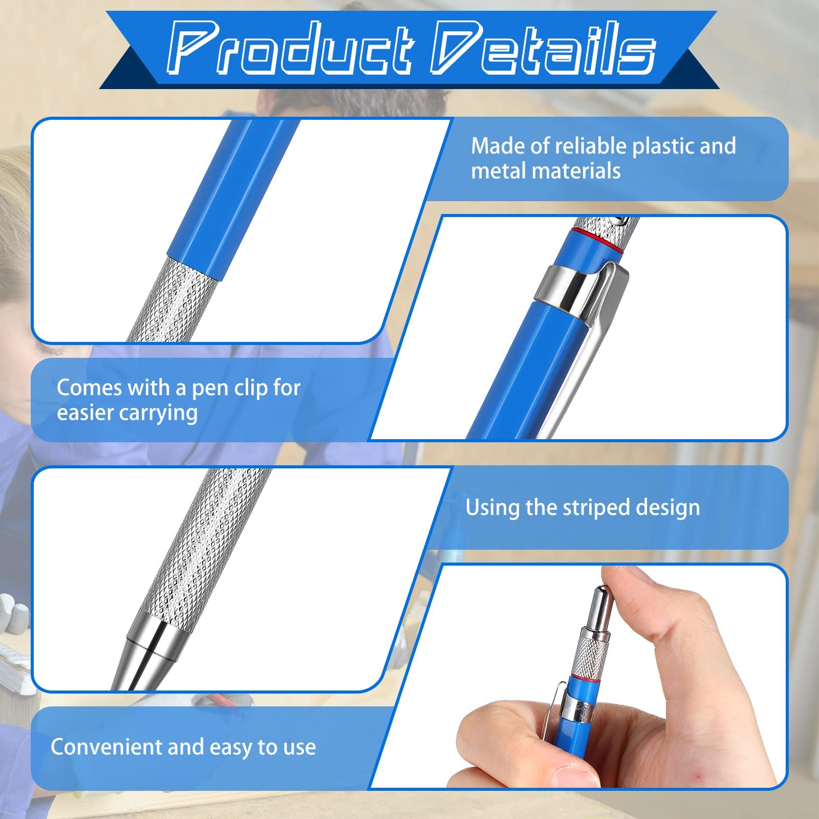 Nezyo 4 Pieces Welder Pencil 1 Count (Pack of 1), Black, Red, Yellow, Silver