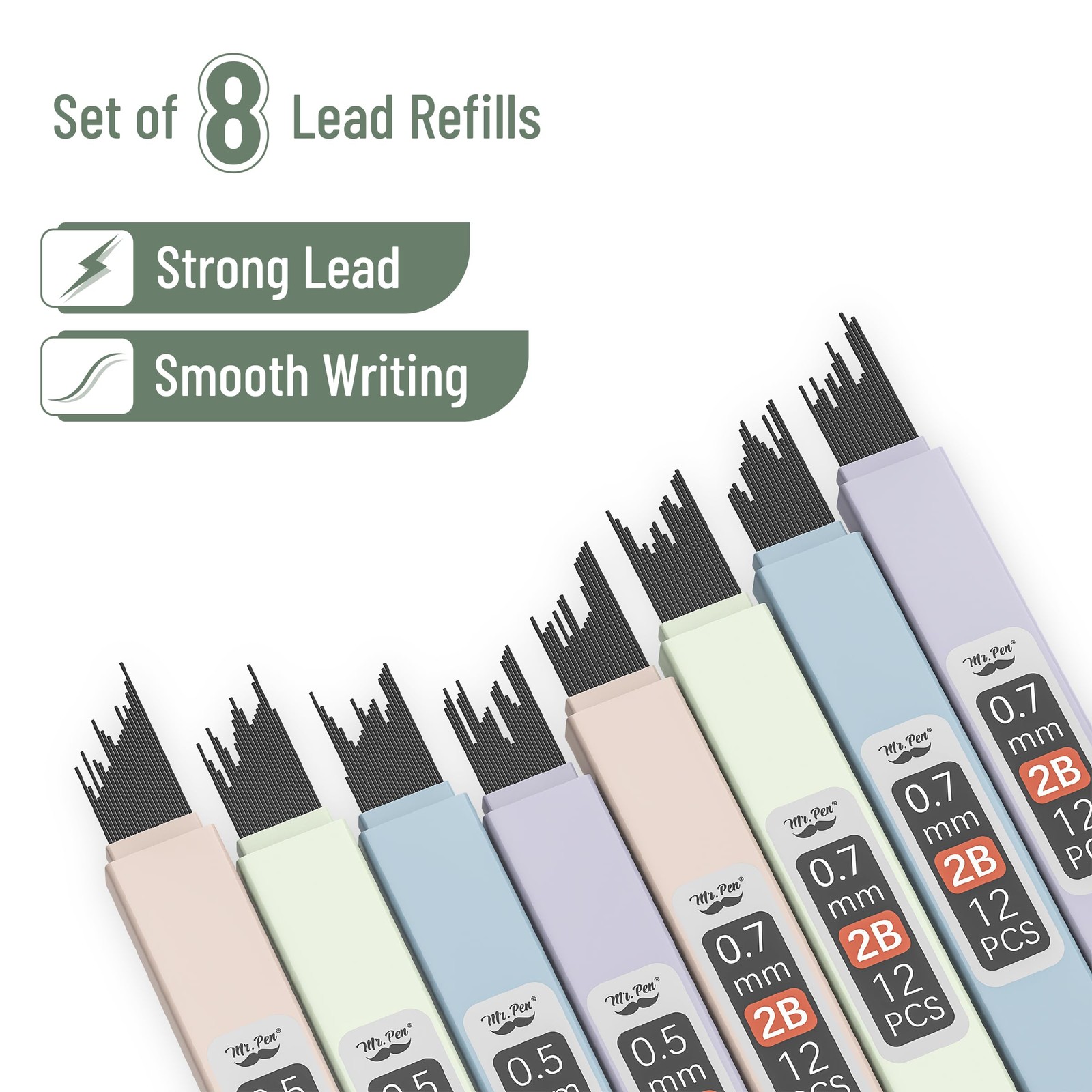 Mr. Pen- Pastel Mechanical Pencil Set, 4 Pack, 2 Sizes, 0.5 & 0.7mm,
