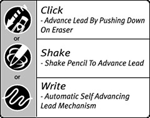 Bic Pencils AI Click Black & Red 0.5 mm New Click, Shake, Write 3 Pencils