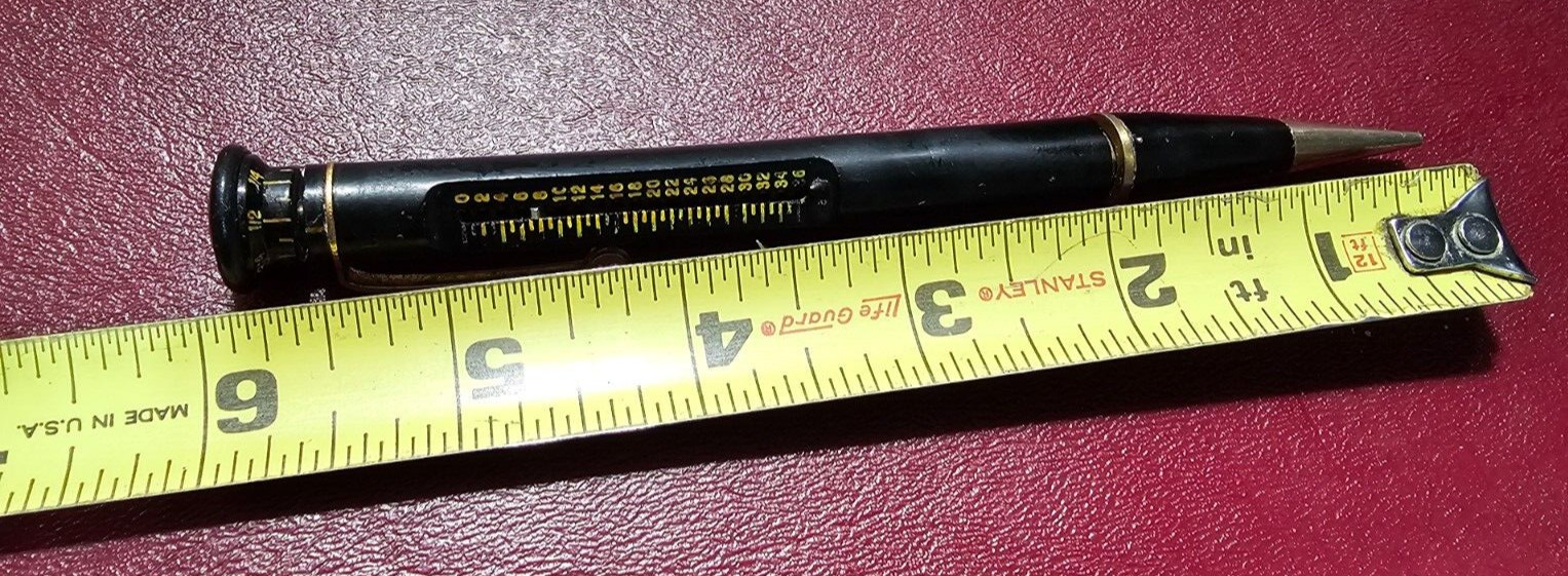Roller Rule Black & Gold 1.1mm Mechanical Pencil – c. 1950’s – USA ruler works