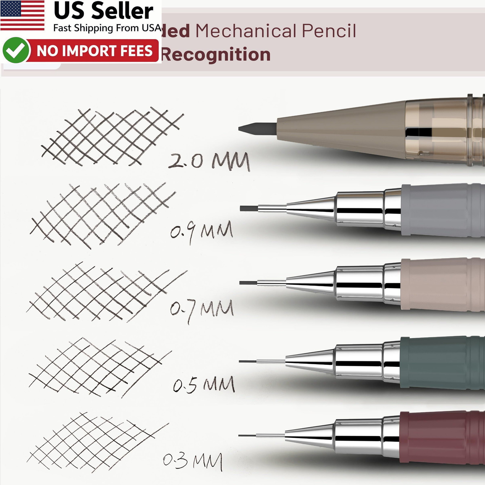 Mr Pen Art Mechanical Pencil Set 5 Sizes HB Lead Refills Drawing Sketch FROM USA