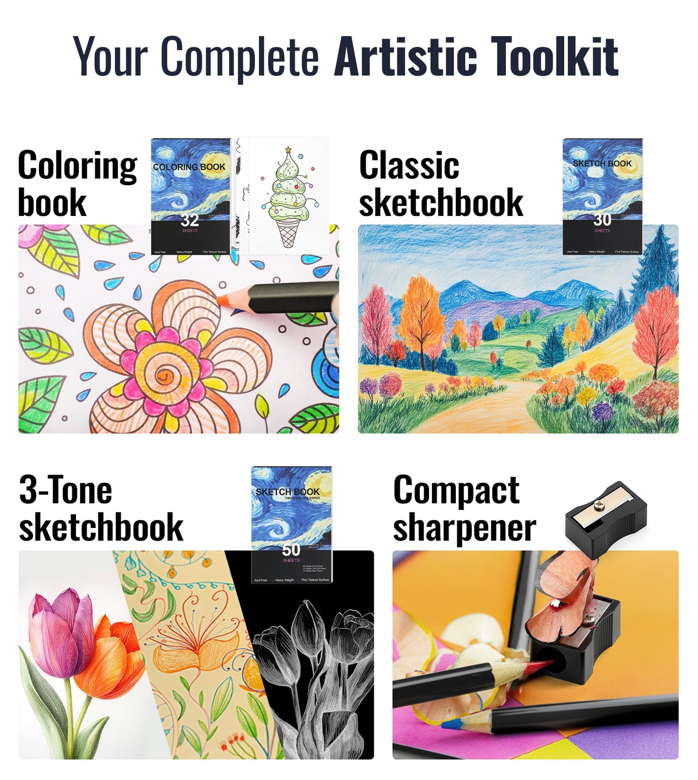COOL BANK 120 Pack Colored Pencils for 1 Count (Pack of 120), Multicolor