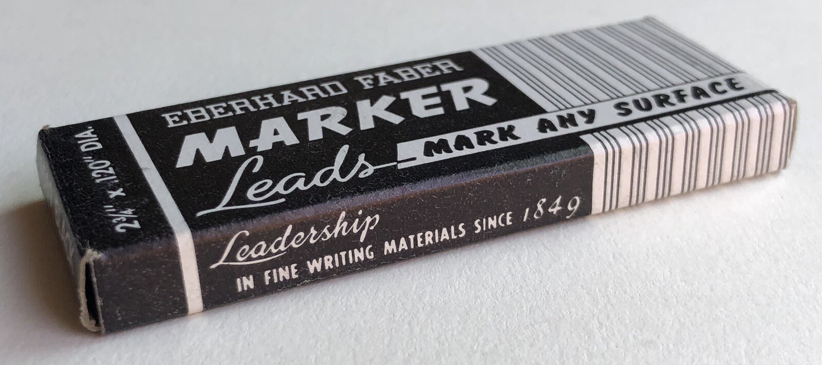 Vintage Eberhard Faber MARKER Lead 3mm Any Surface Black 2-3/4″ NOS 4pk USA
