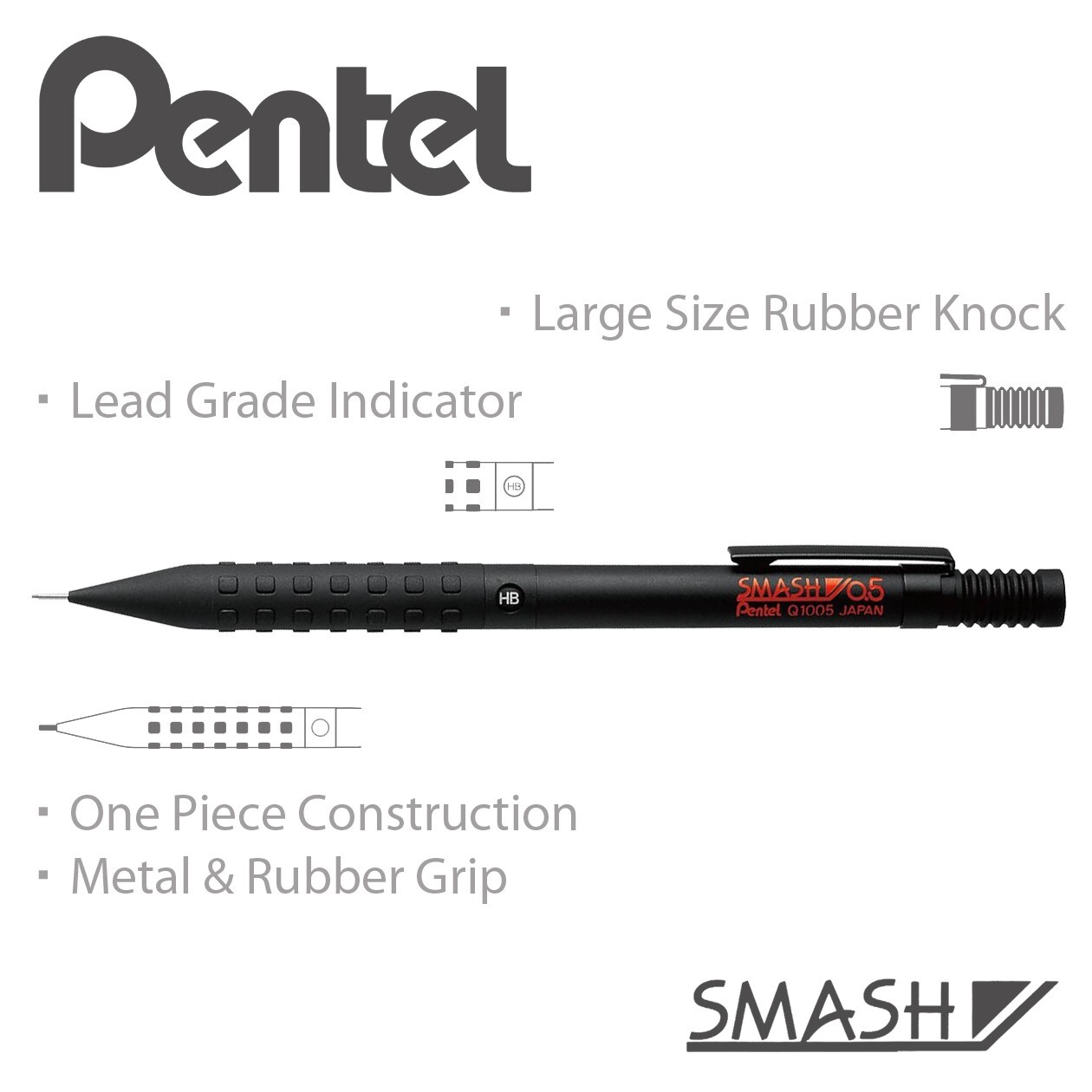 PENTEL SMASH Drafting Mechanical Pencil 0.5mm Made in Japan