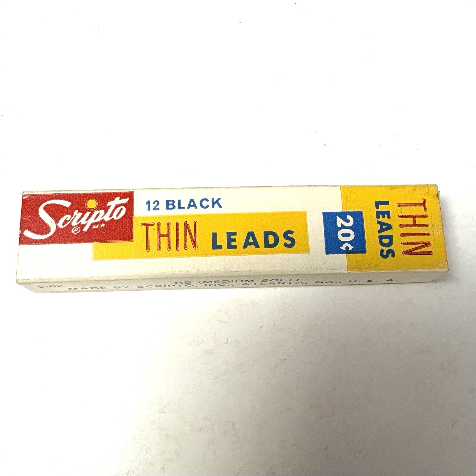 Vintage Pack Scripto 11 Black Thin Pencil Leads Original Box