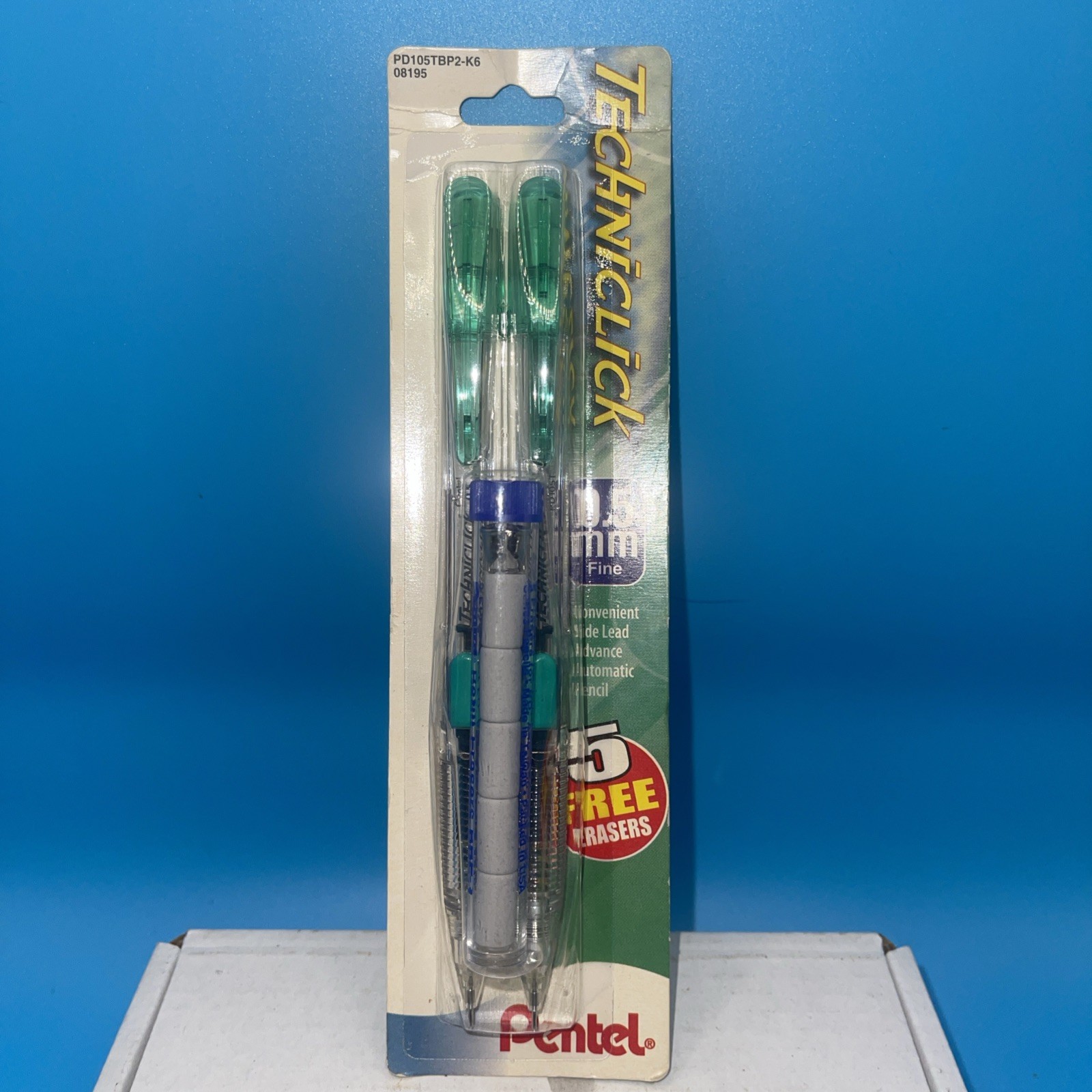 Pentel PD105TBP2-K6 08195 Techniclic Mechanical Pencil Side click 0.5mm Green