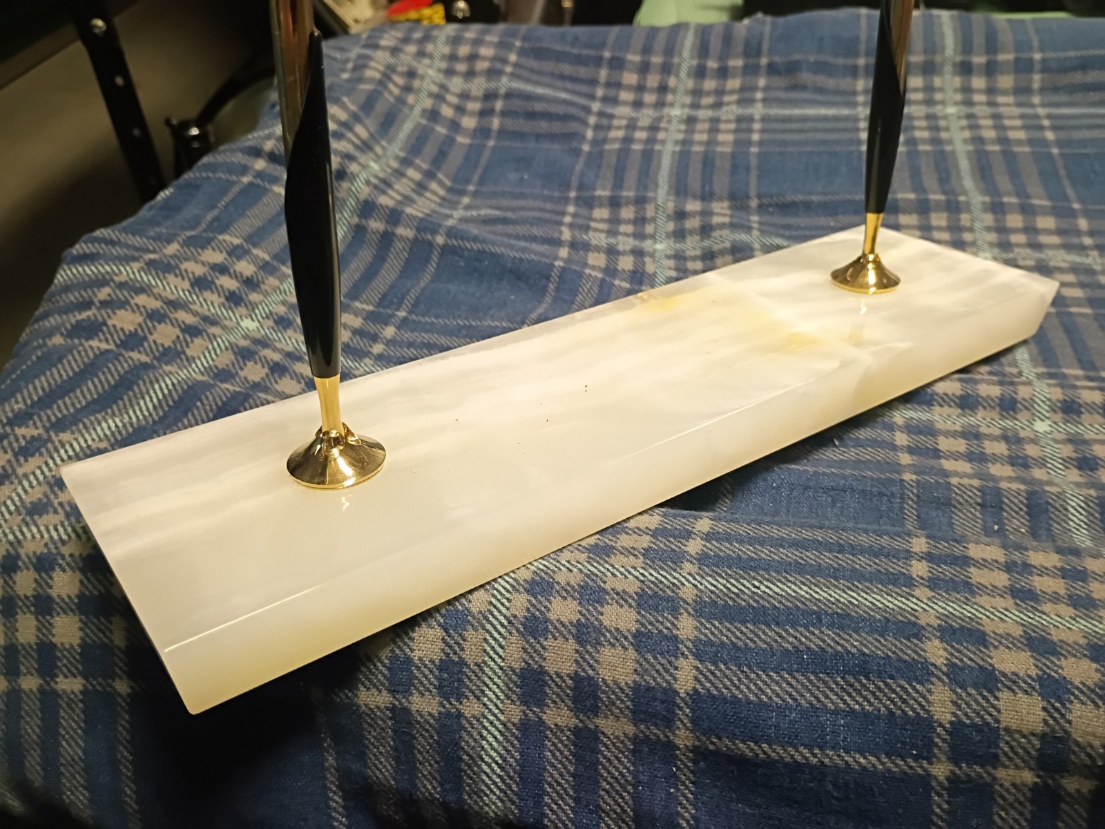 Vintage Cross 1/20 10KT Gold Filled GF Pencil & Pen Set W/ Marble Base/Stand