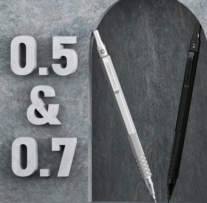4PCS Metal Mechanical Pencils Set with Case, 0.5mm & 0.7 mm Artist Pencil with 8