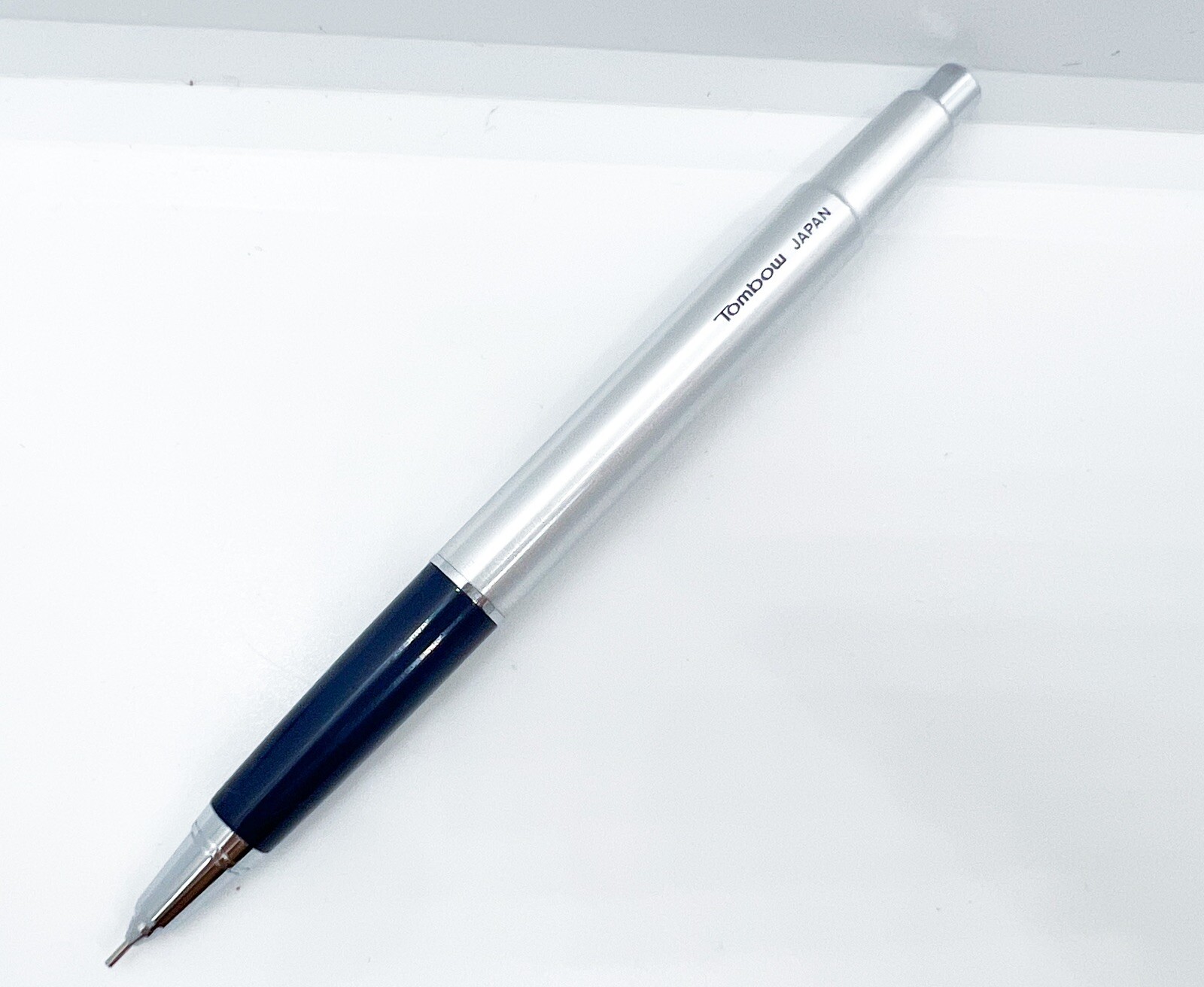 NOS Retractable Tombow Double push W Knock Mechanical Pencil 0.5mm Blue