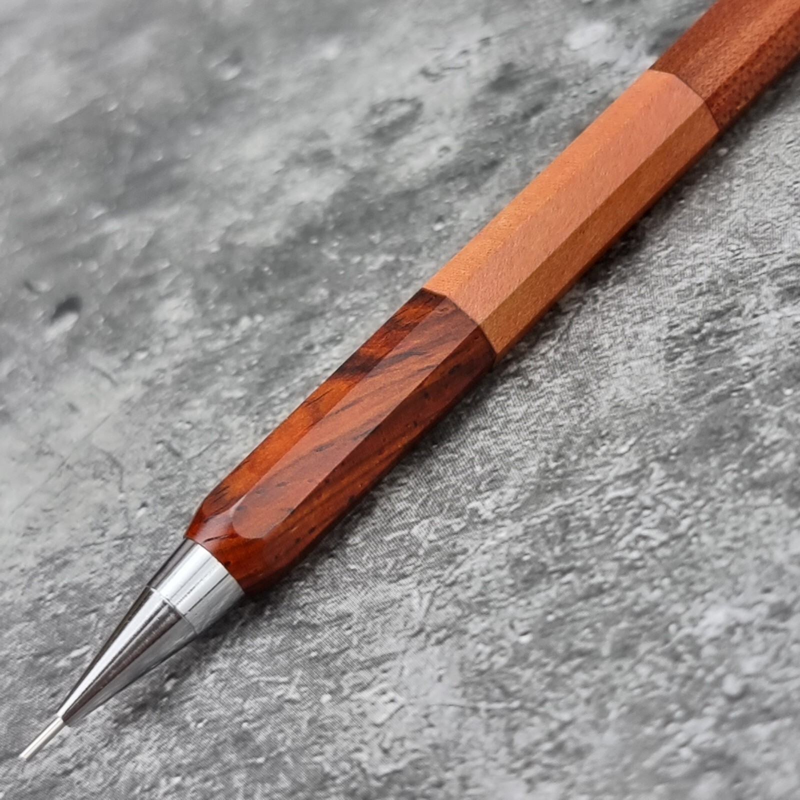 Hand Crafted Pentel P-205(0.5mm) Mechanical Pencil with Octagonal Wood Barrel