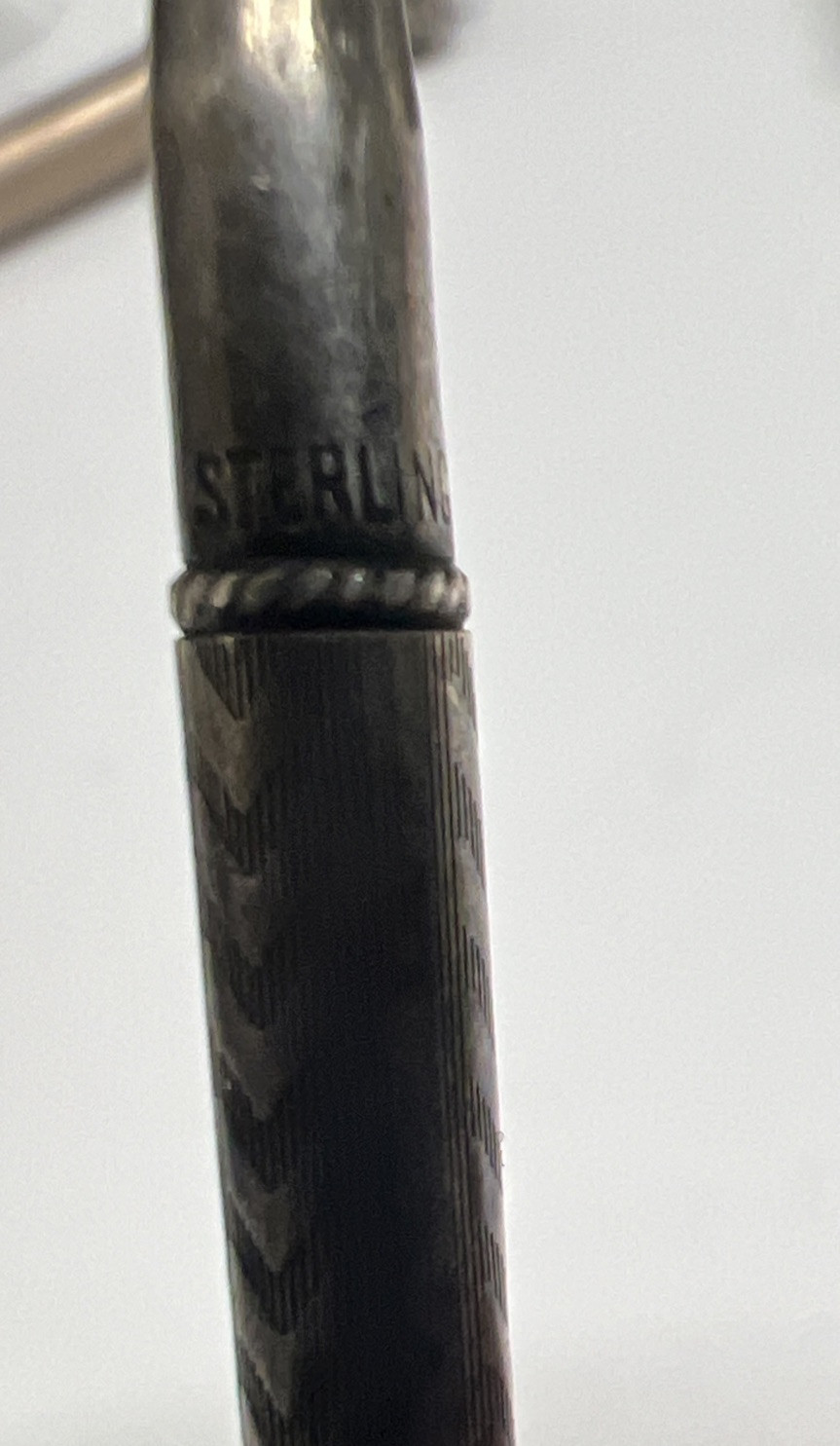 Antique Sterling Silver Mechanical Pencil Pendant (WORKS!)