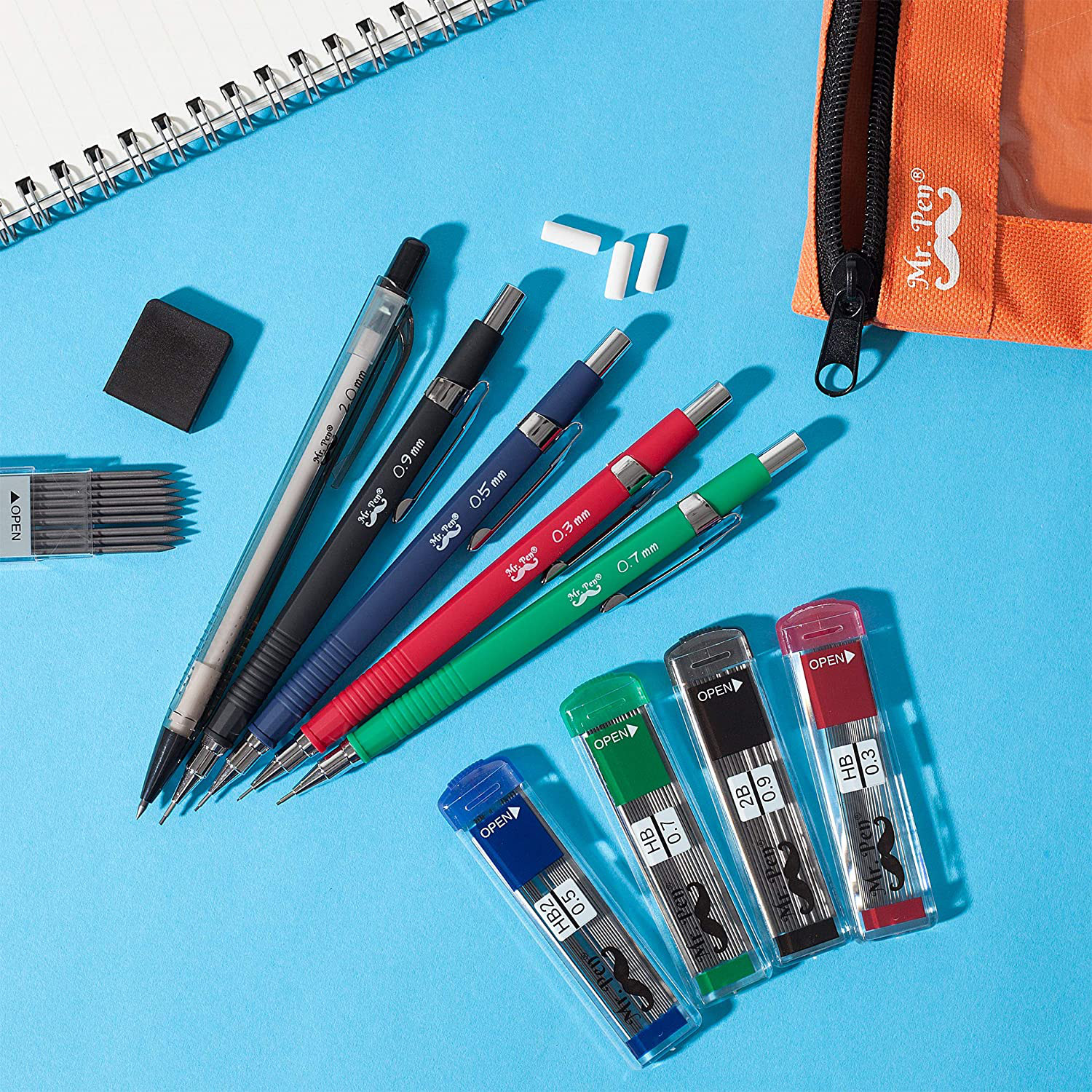Art Mechanical Pencils Set Metal Drafting Sketching Drawing Pencil Artist Tools