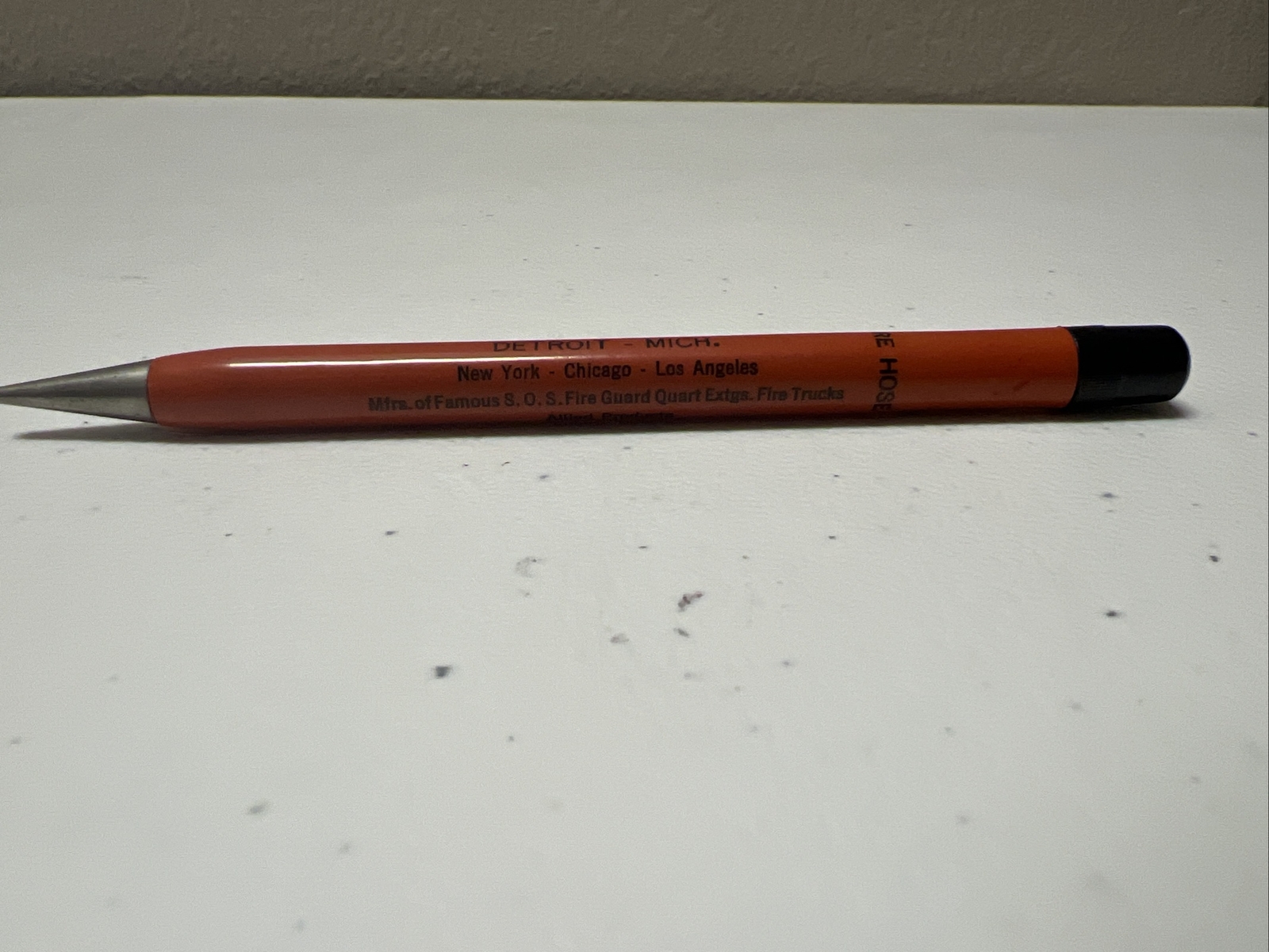 Vtg 1970’s Weaver Auto Point Pen Rare Orange The General Fire Truck Corp Detroit