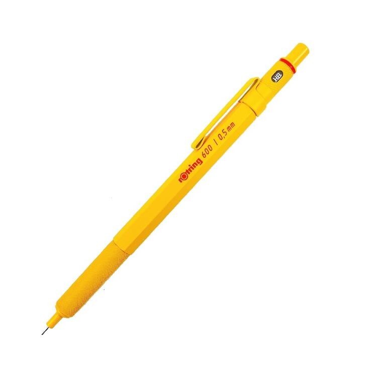 New Rotring 600 Yellow Mechanical Pencil 0.5 mm Loft Limited Color With lead
