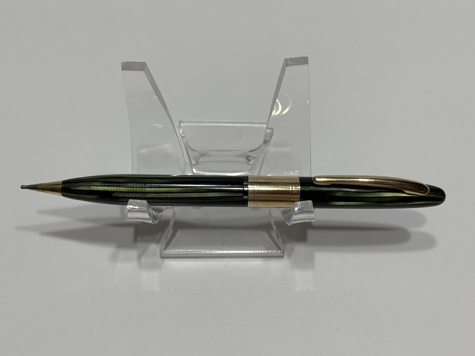 Sheaffer Green & Black Gold Trim Gold Band Mechanical Pencil Twist Active