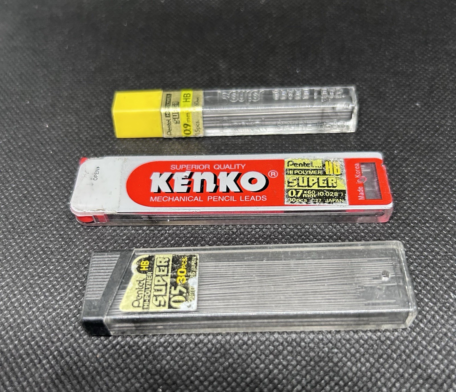 Vintage Mechanical Pencil Lead Lot Pentel Hi-Polymer & Kenko 0.5mm 0.7mm 0.9mm