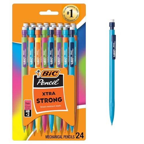 Xtra Strong Mechanical Pencils with Erasers 24 Count (Pack of 1) Thick Point
