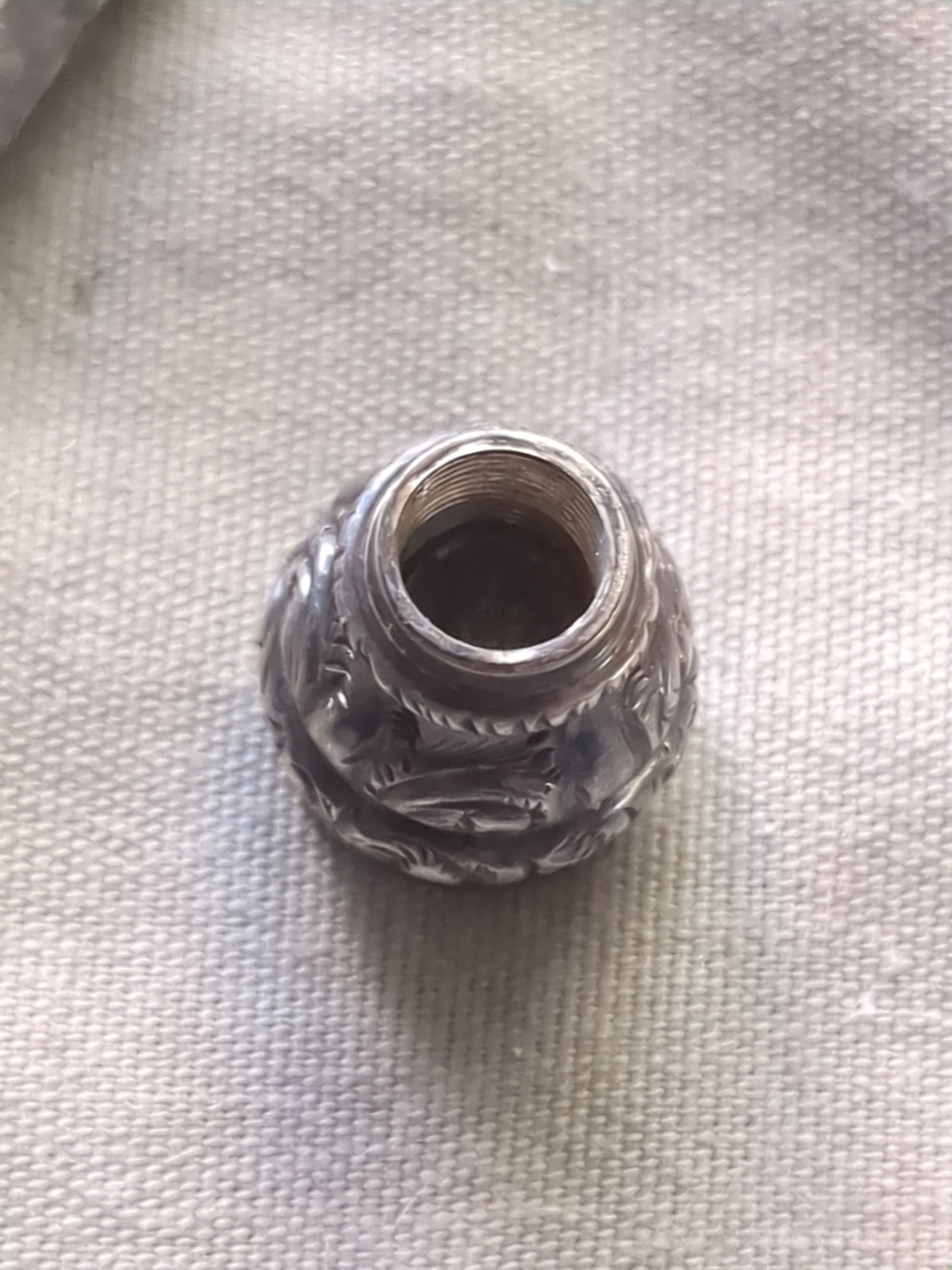 19th Century F. Schofield Sterling Silver Propelling Pencil W/ Black Opal Stone