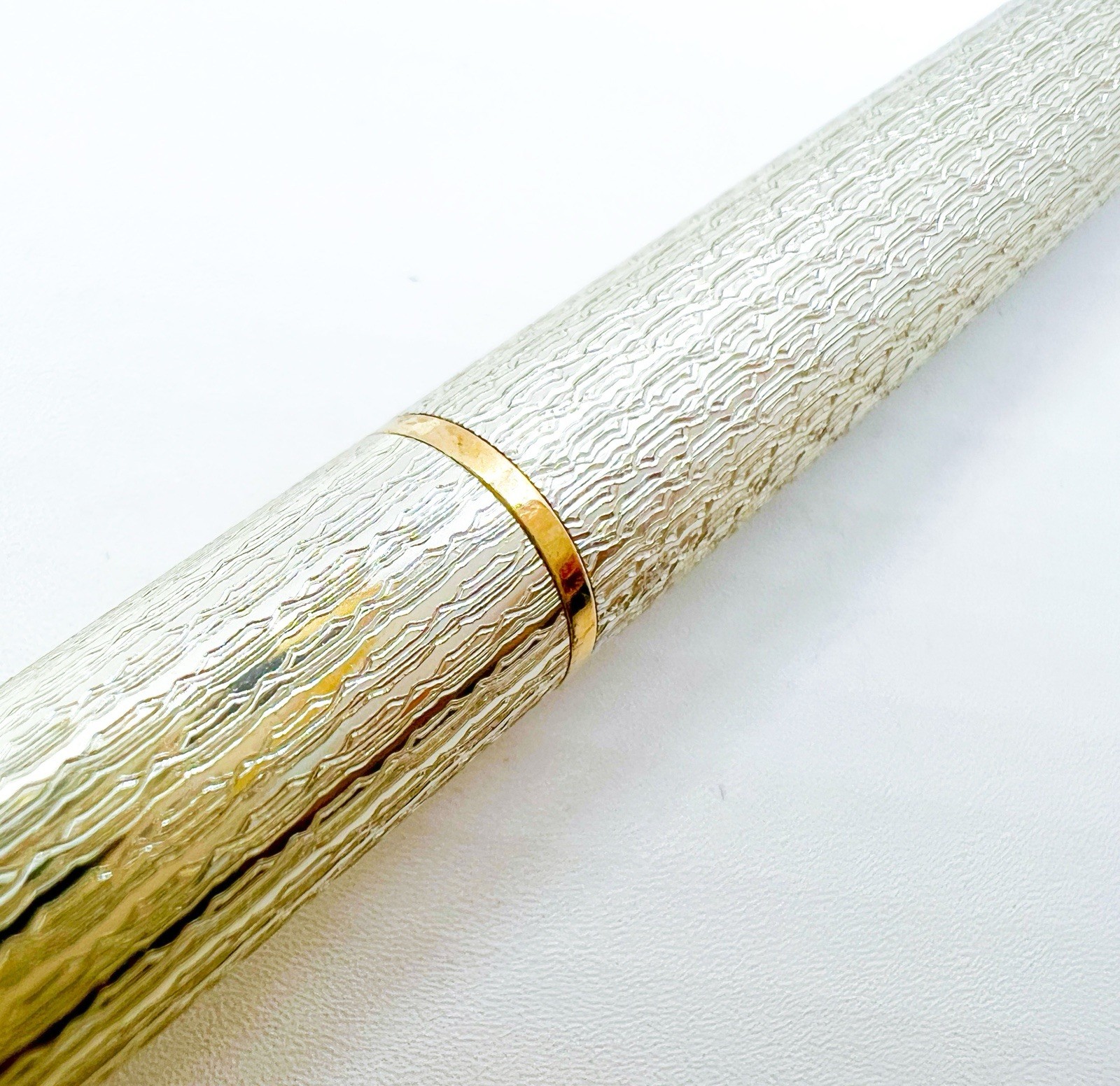 Platinum Mechanical Pencil 0.5 mm Silver Design Gold Trim Push Cap Functional