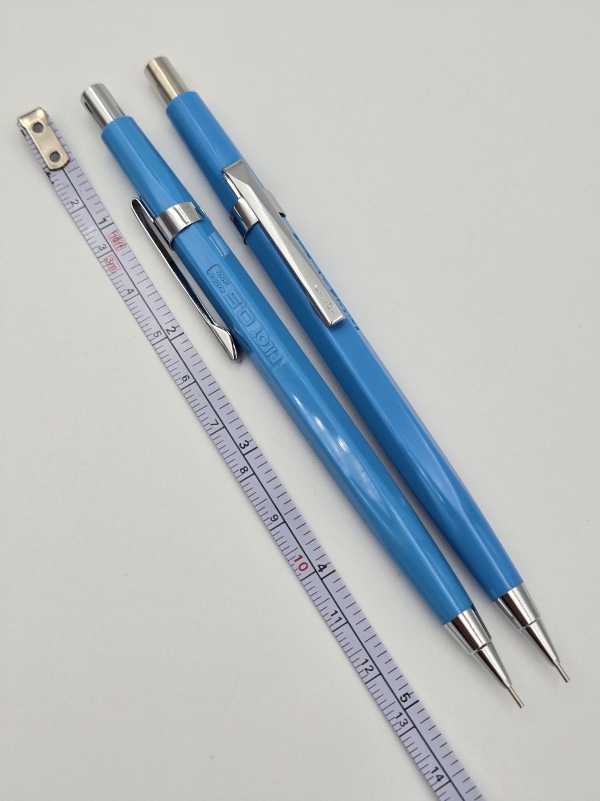 Vintage Pilot 0.5mm Mechanical Pencils Blue Pair + Lead & Eraser Case Kit Japan